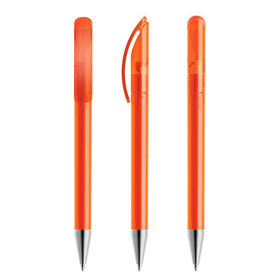 prodir® Drehkugelschreiber DS 3 mit Metallspitze, blaue Mine, orange gefrostet