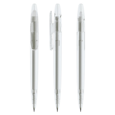 prodir® Drehkugelschreiber DS 5 ohne Metallspitze, blaue Mine, klar transparent