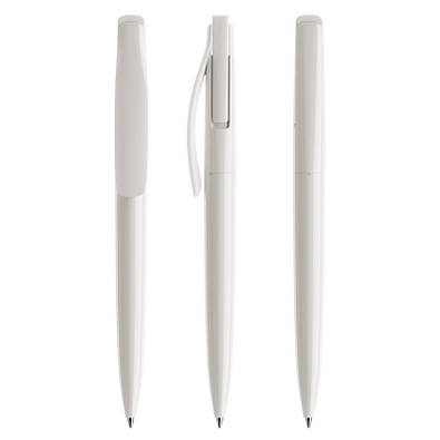 prodir® Druckkugelschreiber DS2 PPP Push, blaue Mine, weiß