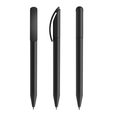 prodir® Drehkugelschreiber DS3 Soft Touch TRR Twist, blaue Mine, schwarz