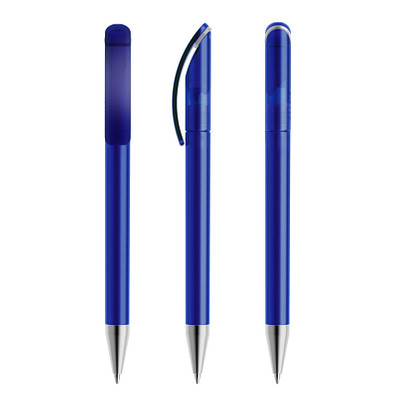 prodir® Drehkugelschreiber DS3 TFS Twist, blaue Mine, klassikblau/silber