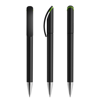 prodir® Drehkugelschreiber DS3 TMS Twist, blaue Mine, schwarz/hellgrün