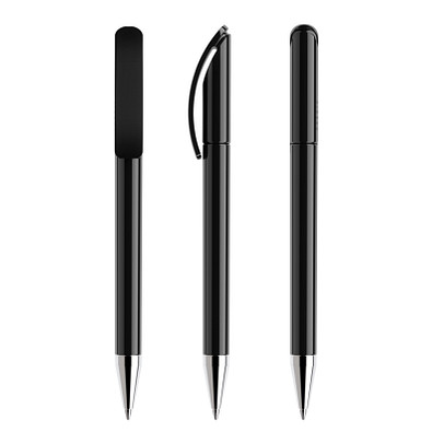 prodir® Drehkugelschreiber DS3 TPC Twist, blaue Mine, schwarz