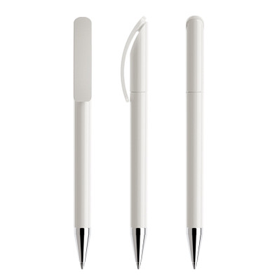 prodir® Drehkugelschreiber DS3 TPC Twist, blaue Mine, weiß