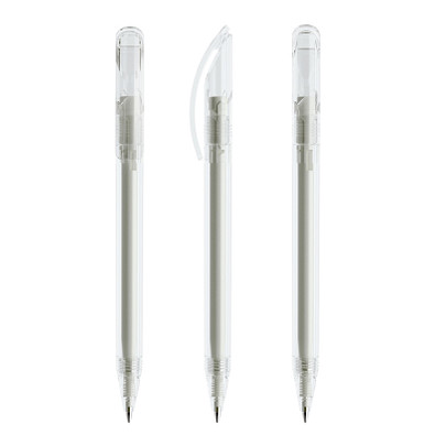 prodir® Drehkugelschreiber DS3 TTT Twist, blaue Mine, klar