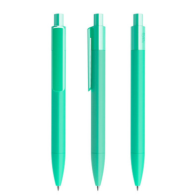 prodir® Druckkugelschreiber DS4 Soft Touch PRR Push, blaue Mine, hellgrün