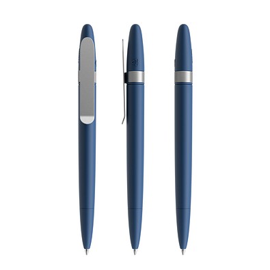 prodir DS5 Soft Touch TSR Twist Kugelschreiber, Sodalite Blue-Silver satin finish