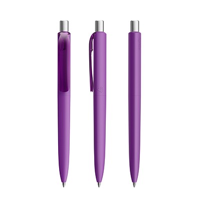prodir DS8 Soft Touch PRR Push Kugelschreiber, Raspberry-Silver satin finish