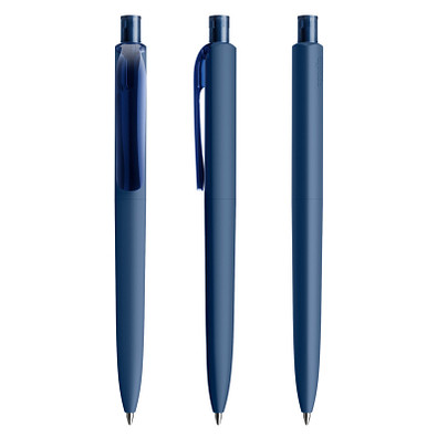 prodir® Druckkugelschreiber DS8 Soft Touch PRR Push, blaue Mine, dunkelblau