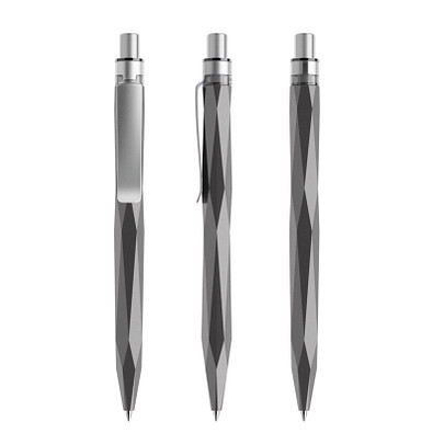 prodir® Druckkugelschreiber QS20 PQS Stone, blaue Mine, graphit/silber satiniert