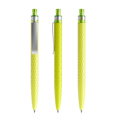 prodir® Druckkugelschreiber QS01 PMS Push, blaue Mine, gelbgrün