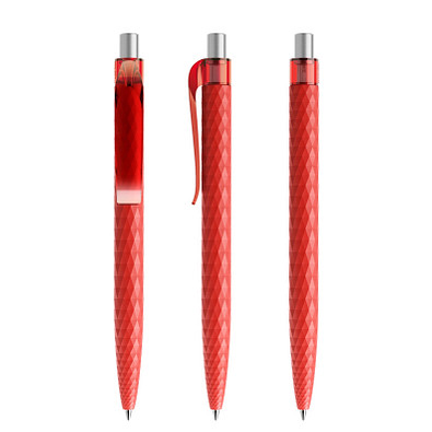 prodir® Druckkugelschreiber QS01 PMT Push, blaue Mine, rot/silber satiniert prodir® Druckkugelschreiber QS01 PMT Push, blaue Mine, rot/silber satiniert