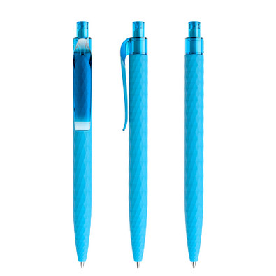 prodir® Druckkugelschreiber QS01 Soft Touch PRT Push, blaue Mine, cyanblau