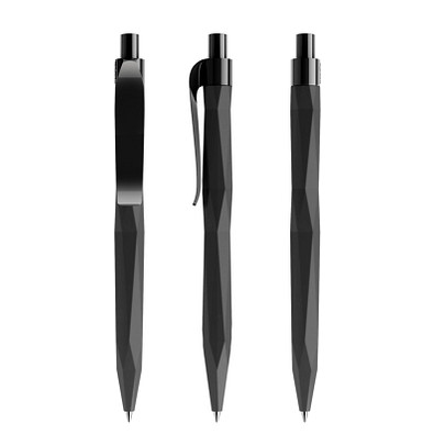 prodir® Druckkugelschreiber QS20 Soft Touch PRP Push, blaue Mine, schwarz