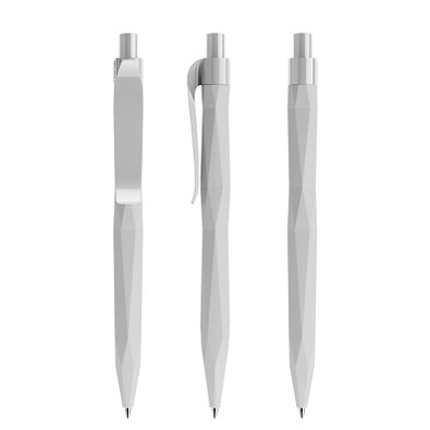 prodir® Druckkugelschreiber QS20 Soft Touch PRP Push, blaue Mine, zementgrau