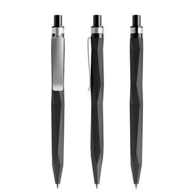 prodir® Druckkugelschreiber QS20 Soft Touch PRS Push, blaue Mine, schwarz