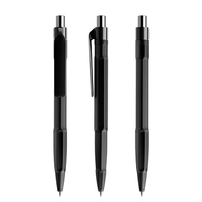 prodir® Kugelschreiber QS30 PMP Push, schwarz/silber poliert prodir® Kugelschreiber QS30 PMP Push, schwarz/silber poliert