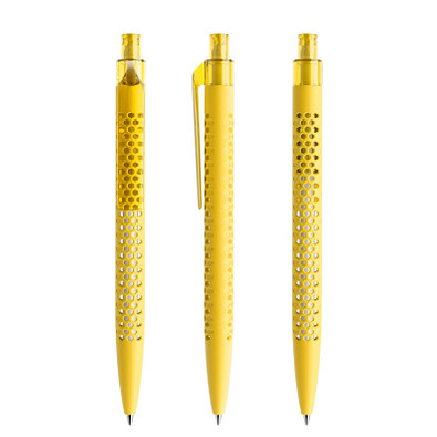 prodir® Druckkugelschreiber QS40 Soft Touch PRT Push, blaue Mine, gelb