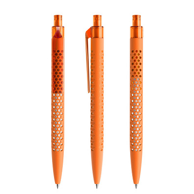 prodir® Druckkugelschreiber QS40 Soft Touch PRT Push, blaue Mine, orange