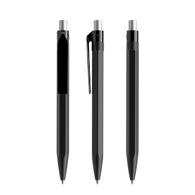 prodir QS50 PMP Push Kugelschreiber, Black-Silver satin finish