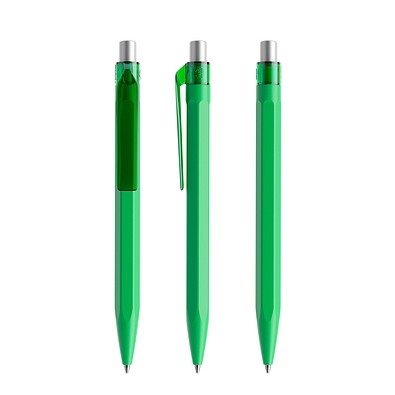 prodir QS50 PMT Push Kugelschreiber, Bright Green-Silver satin finish