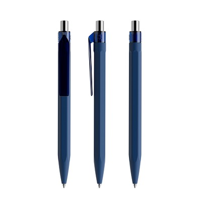 prodir QS50 Soft Touch PRT Push Kugelschreiber, Sodalite Blue-Silver chrome finish