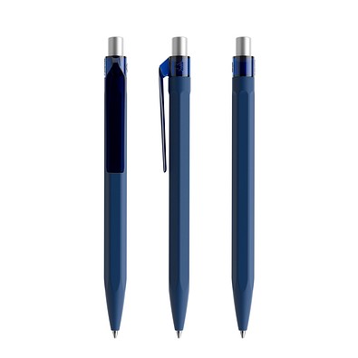 prodir QS50 Soft Touch PRT Push Kugelschreiber, Sodalite Blue-Silver satin finish