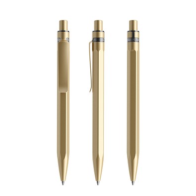 prodir QS50 Stone PQS Push Kugelschreiber, Gold-Gold satin finish