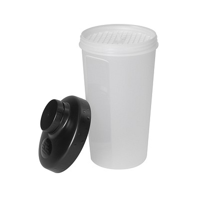Protein Shaker Energy, 600 ml, transparent/schwarz