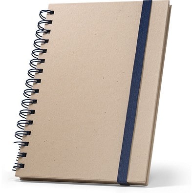 PROUST. A5 Notizbuch mit Ringen, fester Einband, aus Zuckerrohrpapier (80% zuckerrohr) mit unbedruckte Seiten, Blau