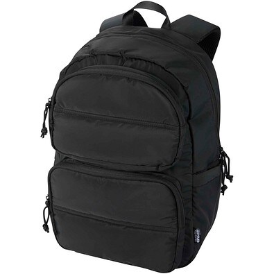 Puffer 15,6 GRS recycelter Laptoprucksack 18L, schwarz