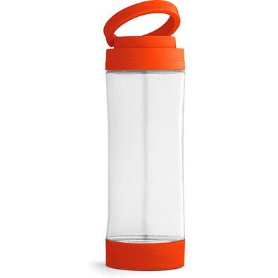 QUINTANA. Sportflasche aus Glas mit PP-Verschluss 390 ml, Orange