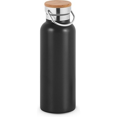 RAGNAR. Trinkflasche aus Edelstahl (36% recycelt) (570 mL), doppelwandig und vakuumisoliert, Schwarz