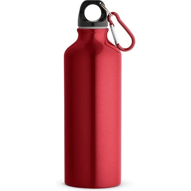 RE-LANDSCAPE M. Flasche aus recyceltem Aluminium (100% rAL) 530 mL mit Karabiner, Rot
