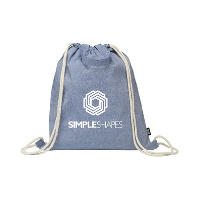 Recycled Baumwoll Zugbeutel PromoBag Plus (180 g/m²), Blau