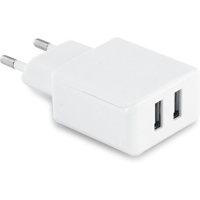 REDI. USB-Adapter aus ABS mit 2 Ausgängen, Weiß