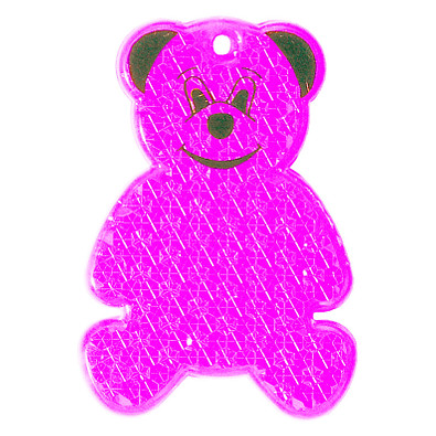Reflektor Bär, transparent-pink