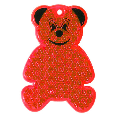 Reflektor Bär, transparent-rot