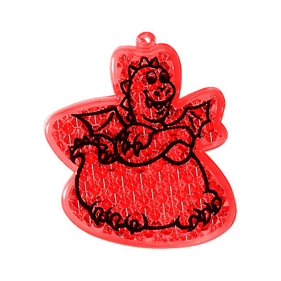 Reflektor Drache, transparent-rot Reflektor Drache, transparent-rot