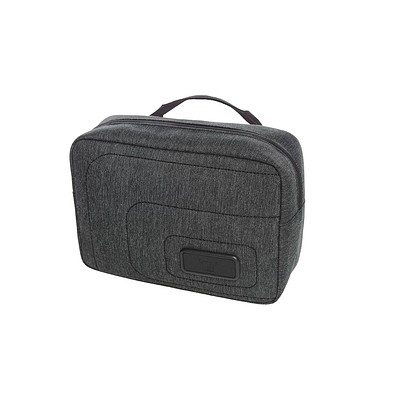 Reißverschluss-Tasche FRAME, schwarz-grau meliert