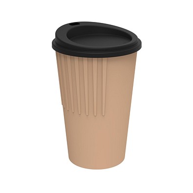 Riffel-Kaffeebecher ToGo, 300 ml, beständiges braun/schwarz