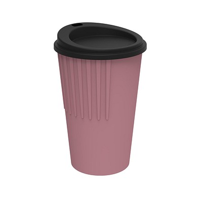Riffel-Kaffeebecher ToGo, 300 ml, raffiniertes rot/schwarz