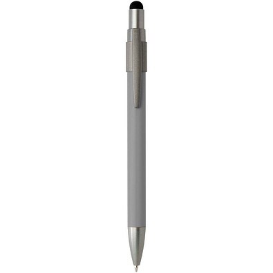 Rill RCS recycelter Kugelschreiber mit Stylus und Fidget Spinner (blaue Mine), grau
