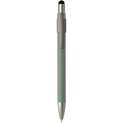 Rill RCS recycelter Kugelschreiber mit Stylus und Fidget Spinner (blaue Mine), heather grün