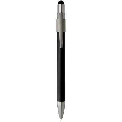 Rill RCS recycelter Kugelschreiber mit Stylus und Fidget Spinner (blaue Mine), schwarz