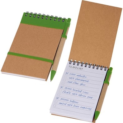 Ringbuch mit Kugelschreiber und "To do Liste" EUGENIO, grün