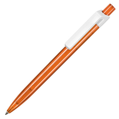 RITTER PEN Druckkugelschreiber Insider, blaue Mine, transparent, orange/weiß
