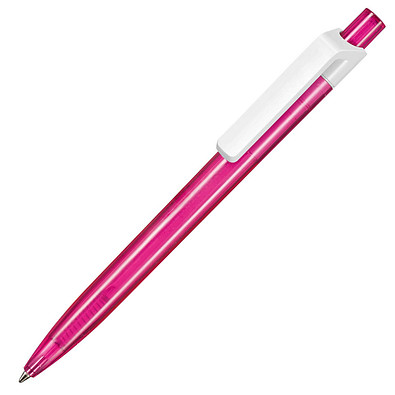 RITTER PEN Druckkugelschreiber Insider, blaue Mine, transparent, pink/weiß