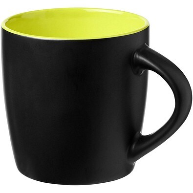 Keramikbecher Riviera, 340 ml, schwarz/limone