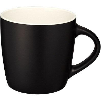 Keramikbecher Riviera, 340 ml, schwarz/weiß